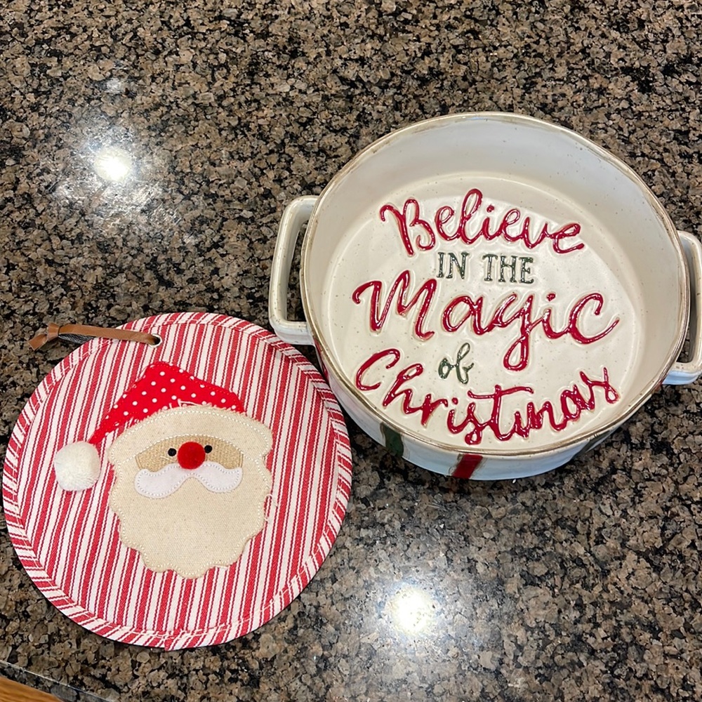Mud pie Believe Baker and Pot Holder Set